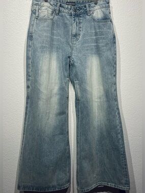 Balenciaga Light Wash Baggy Flare Jeans - Size L (Unisex)